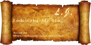 Ledniczky Júlia névjegykártya